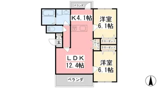 ブライムグッドウェイブⅡ【302号室】の間取り