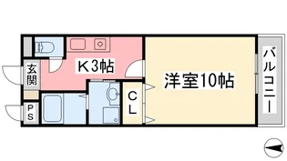 フラワーハイツ久米【4階】の間取り
