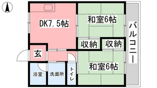 2DKの間取り画像