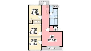 ボヌールレジデンスA棟【202号室】の間取り