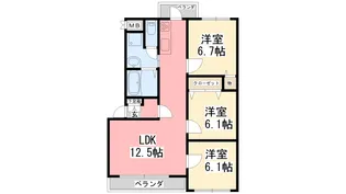 ボヌールレジデンスA棟【301号室】の間取り