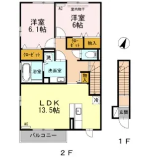 エスパルダ ミヨシ A棟【201号室】の間取り