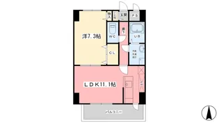 trente lumiere【304号室】の間取り