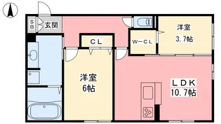 ベルレージュ【206号室】の間取り