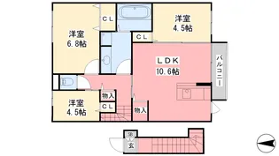 スペリアージュ B棟【203号室】の間取り