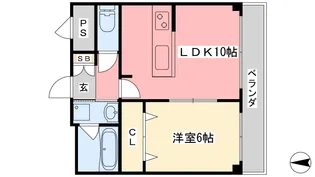 パークハイツ道後【102号室】の間取り