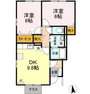 サニーコート C棟【101号室】の間取り
