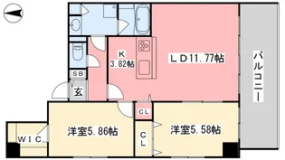 グランディアレジデンス千舟【401号室】の間取り