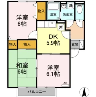 コーポ・サウスウインド【203号室】の間取り