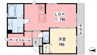 50th古川西B棟【1階】の間取り