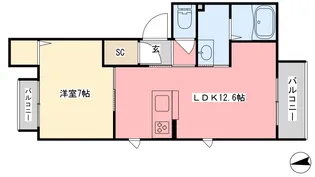 ユキコート石手【3階】の間取り