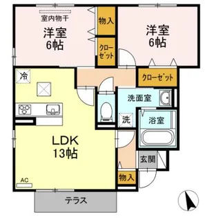メゾン・エントピアⅢ【1階】の間取り