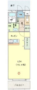 ライフ市坪【102号室】の間取り