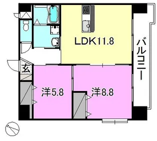 ミモザヒルズ錦町【701号室】の間取り
