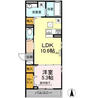 フェリエⅢ【203号室】の間取り