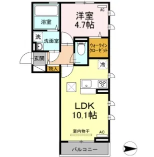 カトレアⅢ【201号室】の間取り
