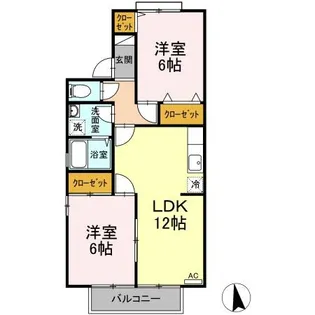 セジュール久万ノ台 B棟【203号室】の間取り