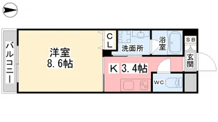 ルミナス雄郡【402号室】の間取り