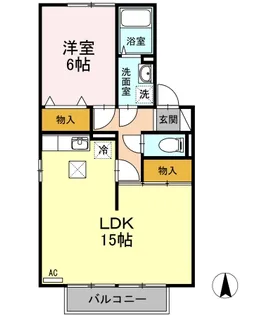 セジュール石井 B棟【102号室】の間取り