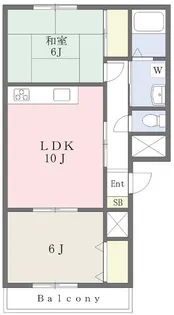 ハイザ西長戸【E202号室】の間取り