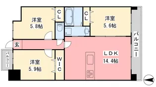永田祝谷ビル【12階】の間取り
