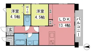パグロ城北【501号室】の間取り