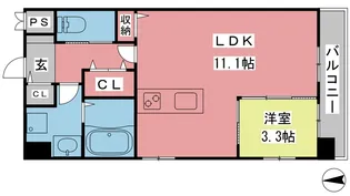 パグロ城北【905号室】の間取り