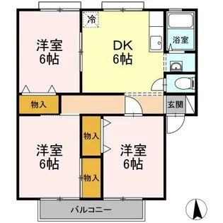 サンビレッジ立花 C棟【101号室】の間取り