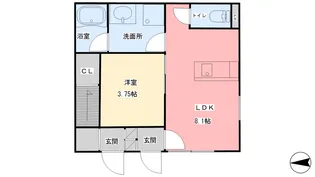 LUMIELE中村Ⅱ【102号室】の間取り
