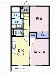 エルディム畑寺【201号室】の間取り