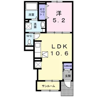 レジデンスT・WEST Ⅱ【1階】の間取り