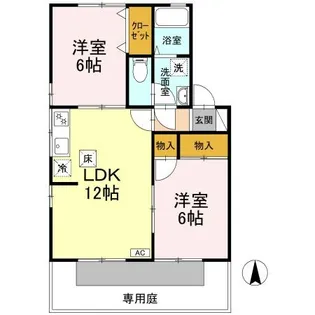 2LDKの間取り画像