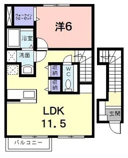 1LDKの間取り画像
