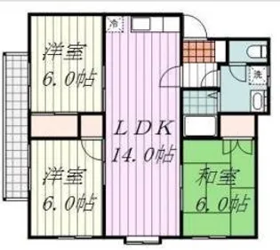 タガミコーポⅡ【201号室】の間取り