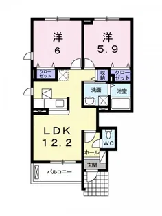 アイローサB【1階】の間取り