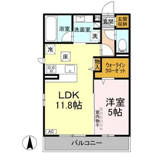 シャルル マリカ【105号室】の間取り