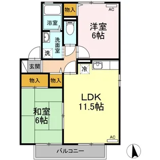 コーポ・FK D棟【2階】の間取り