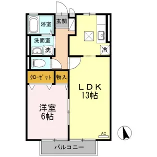 ローズハイツ C【1階】の間取り
