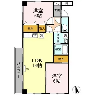 ステーションハウス久米Ⅴ【303号室】の間取り