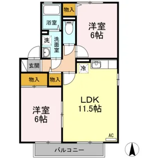 プレジャーⅡ B棟【2階】の間取り