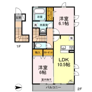 レクエルド・アイワ【201号室】の間取り