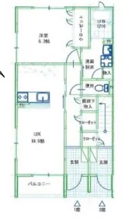 グリーンコートA棟【101号室】の間取り