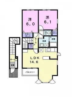 キャピトゥール【2階】の間取り