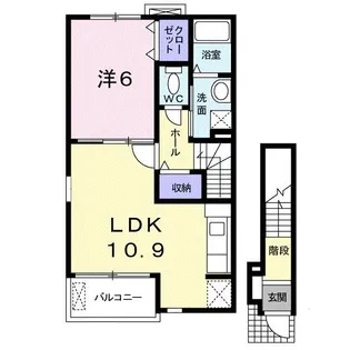 ラ・メール Ⅱ【2階】の間取り