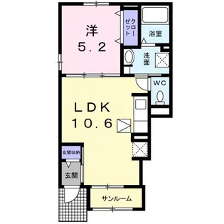 サンシャルムつばき【1階】の間取り