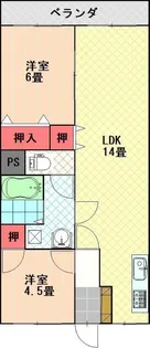 緑風館中央【201号室】の間取り