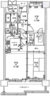労住協千舟町ハイツ【6階】の間取り