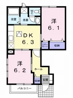 ヴィラ・エテルノB【1階】の間取り