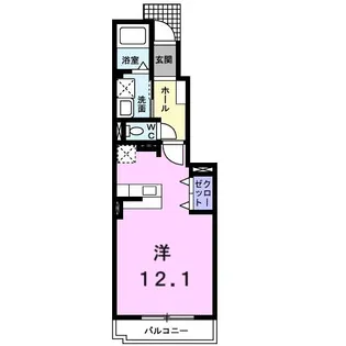 パストラーレ道後A【1階】の間取り