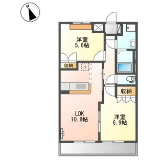 プランドール・カネキD棟【205号室】の間取り
